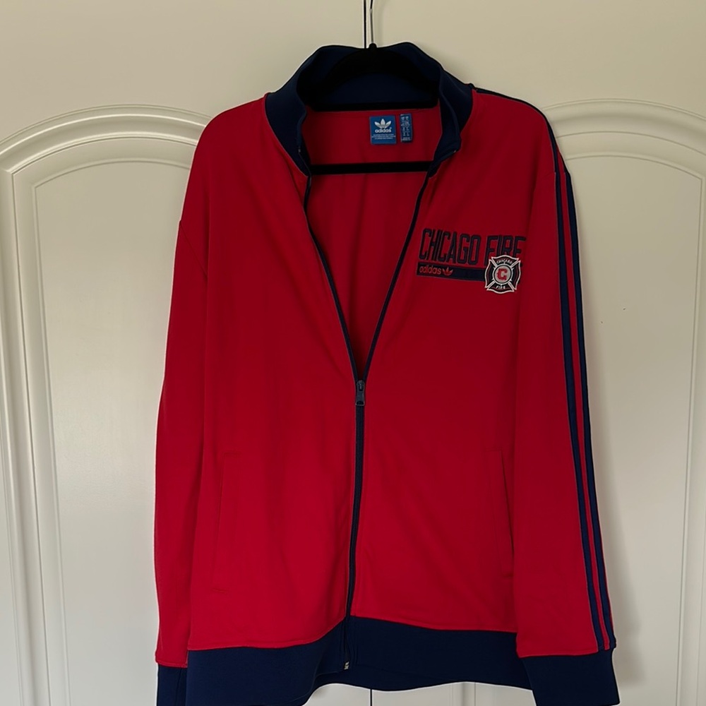 adidas Red and Blue Bomber Jacket